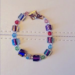 Colourful glass beaded bracelet